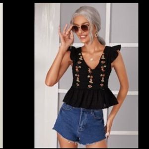 Open back top with Floral design